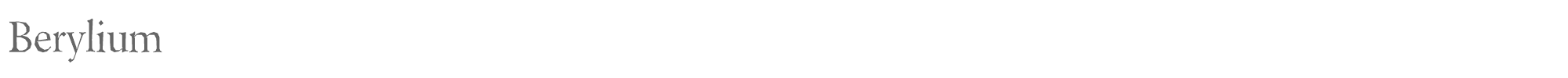 Berylium berylium rg.ttf font preview